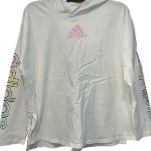 Adidas Kids White Hoodie with Pastel Logo